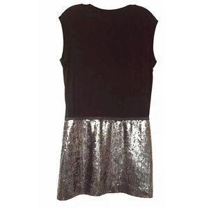 BCBGMAXAZRIA Sz 4 Sequined Blk Mini T-Shirt Dress
